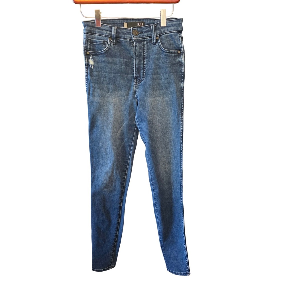 Kut from the Kloth Womens‎ Mid Rise Skinny Jeans Medium Wash Blue Size 0 Womens